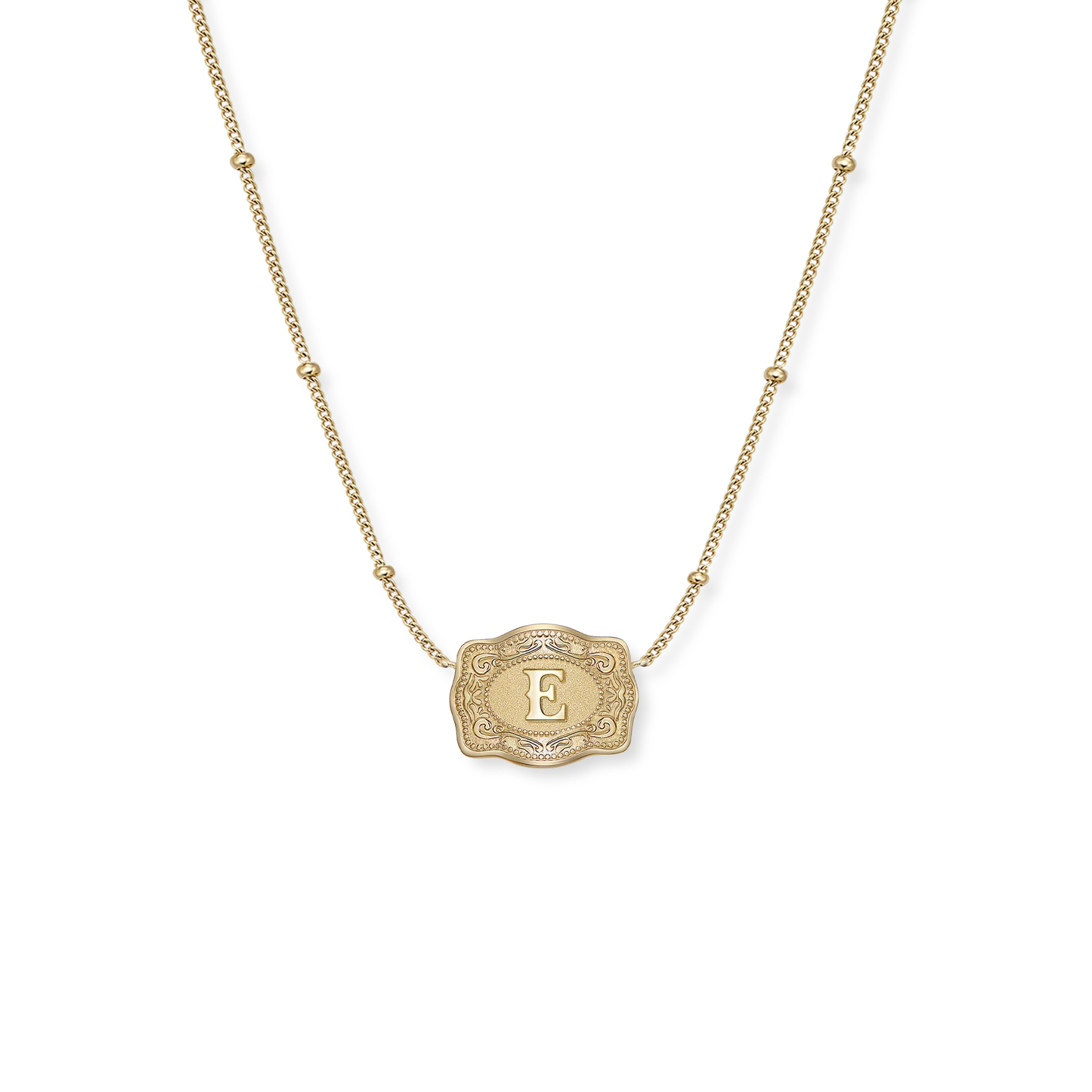 Ultra Mini Buckle Initial Necklaces- Gold