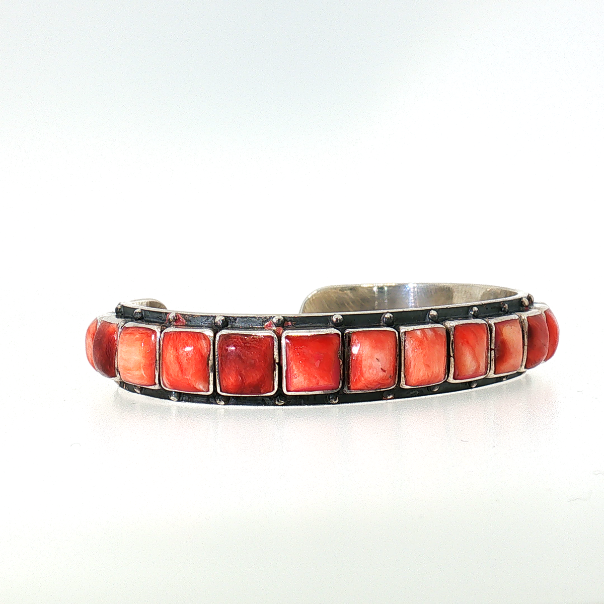 Federico Red Spiny Single Row Bracelet- 6 1/4"