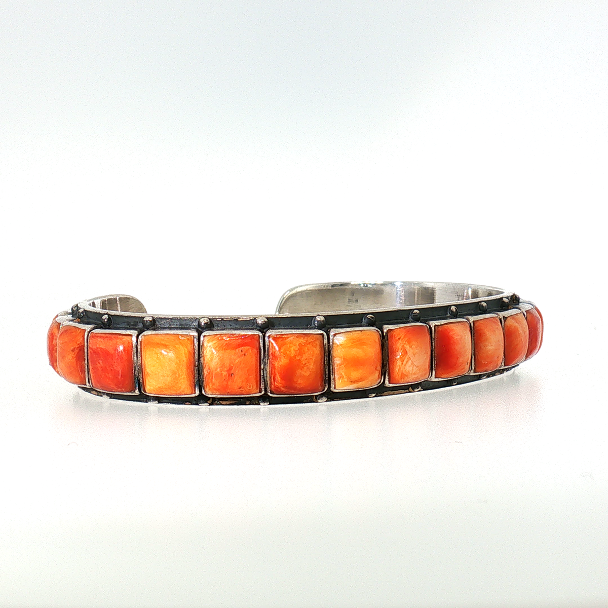 Federico Orange Spiny Single Row Bracelet- 6 3/4"