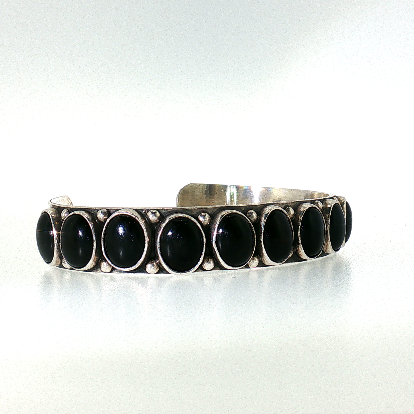 Federico Black Onyx Single Row Bracelet- Small/Medium "North to South"