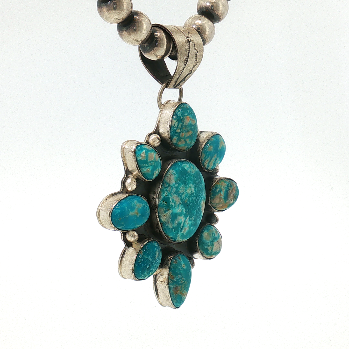 Lyle Piaso Fox Turquoise Cluster Pendant