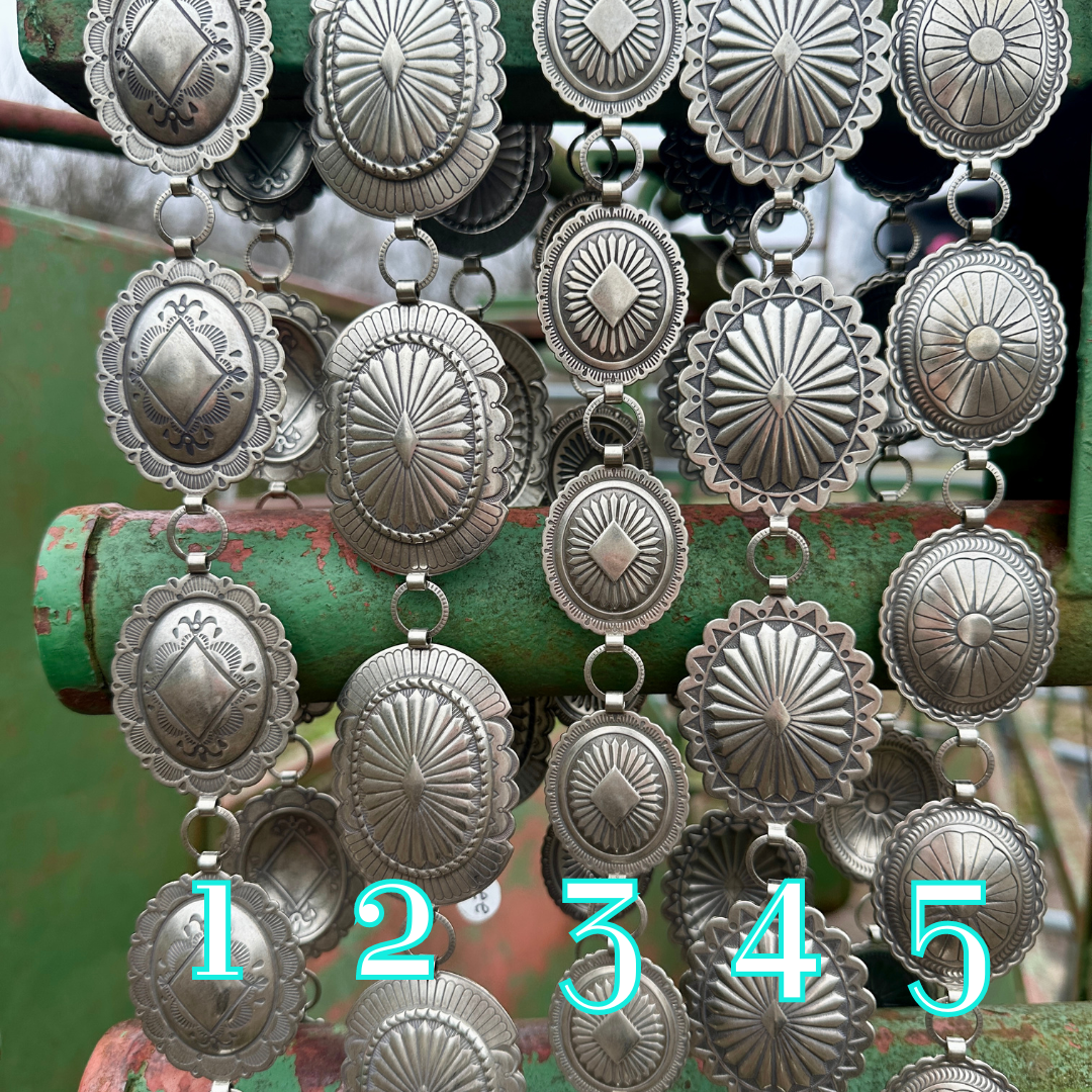 Large Silver Concho Belts