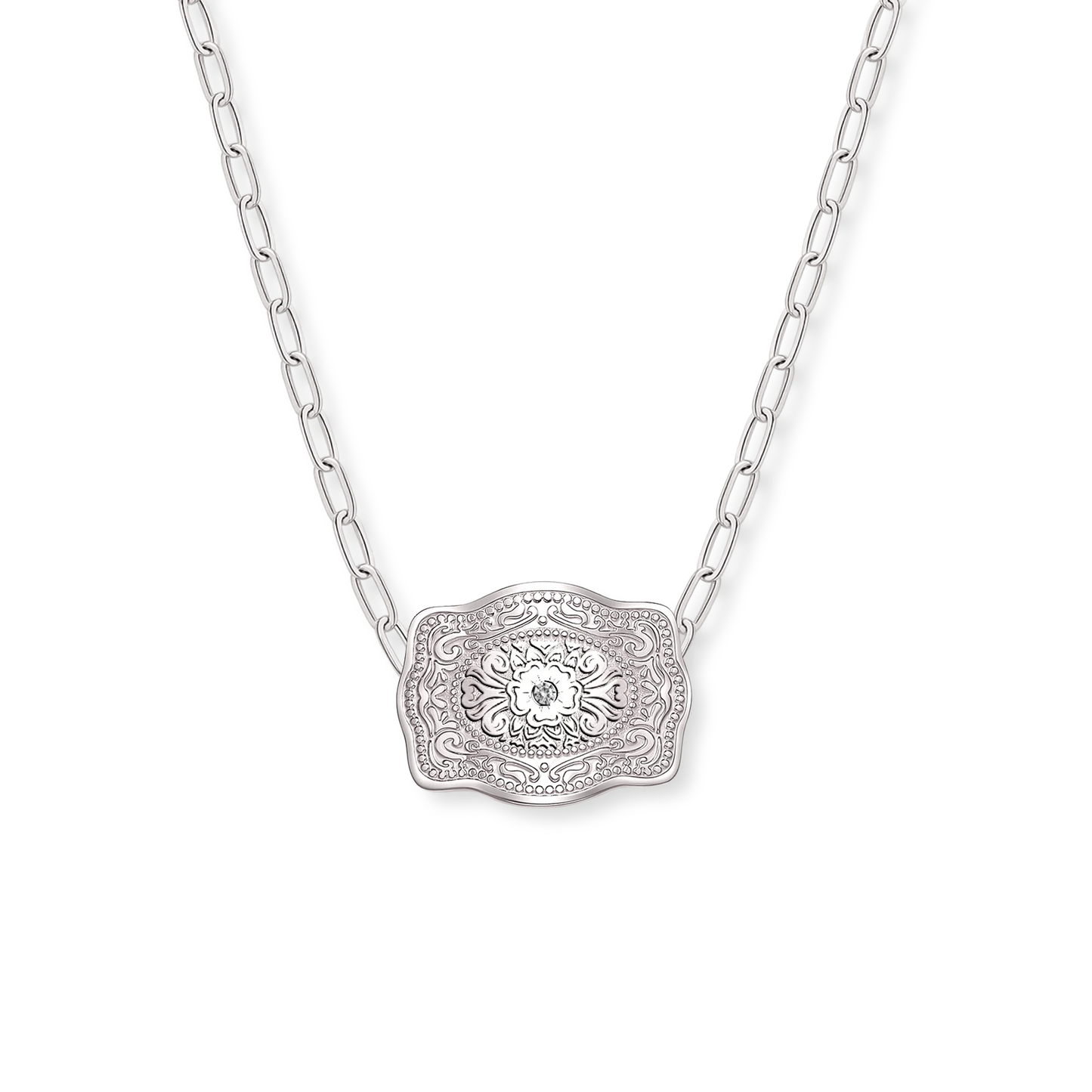 Original Mini Buckle Necklace- Silver Amelia Rose