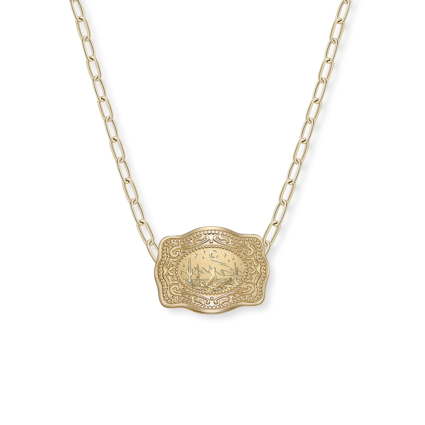 Original Mini Buckle Necklace- Gold Lone Wolf
