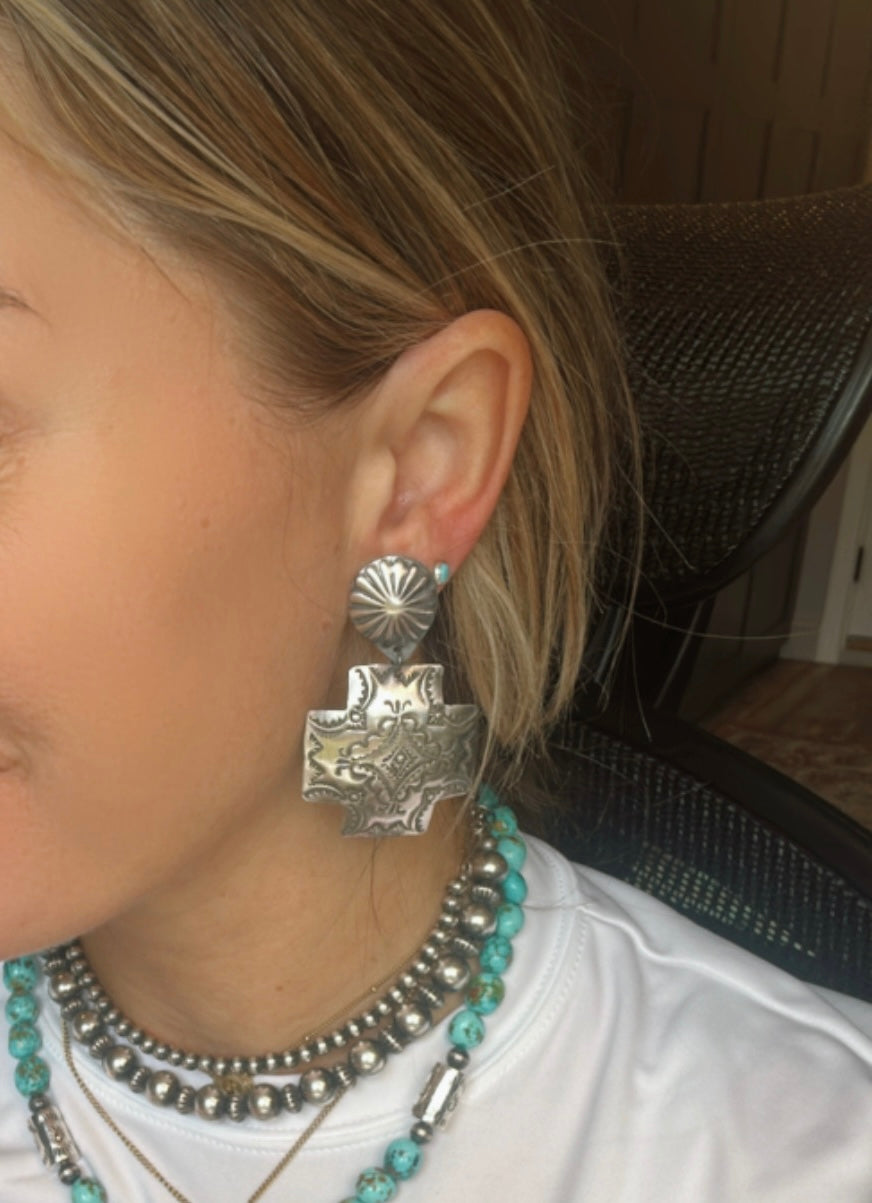 Vincent Platero Cross Earrings