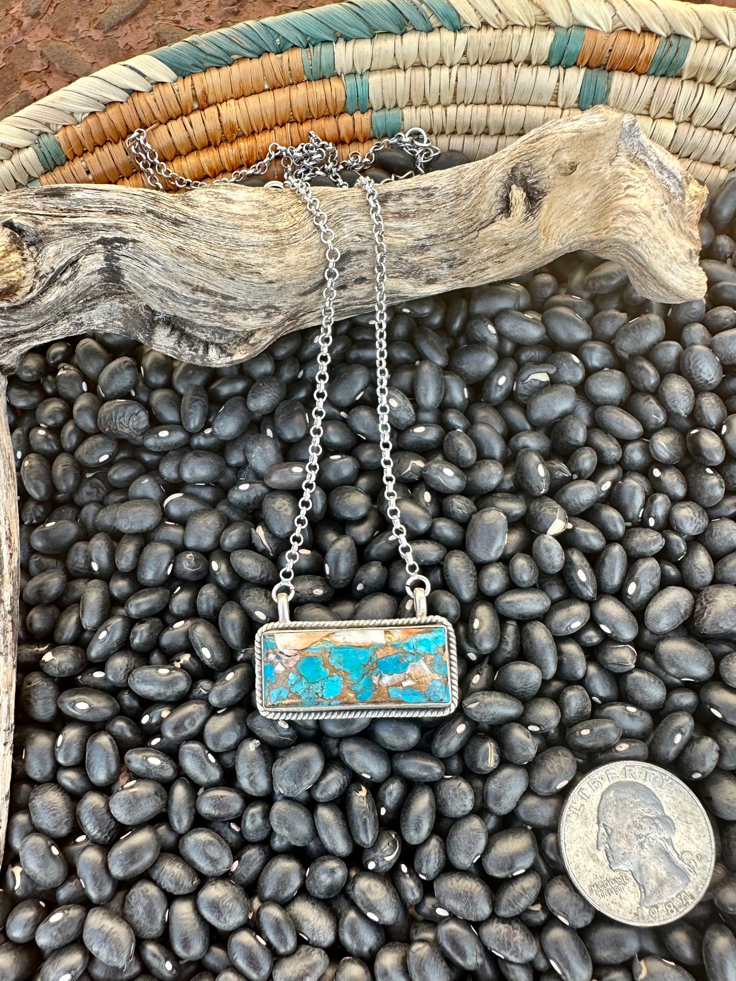Turquoise Mojave Bar Necklace