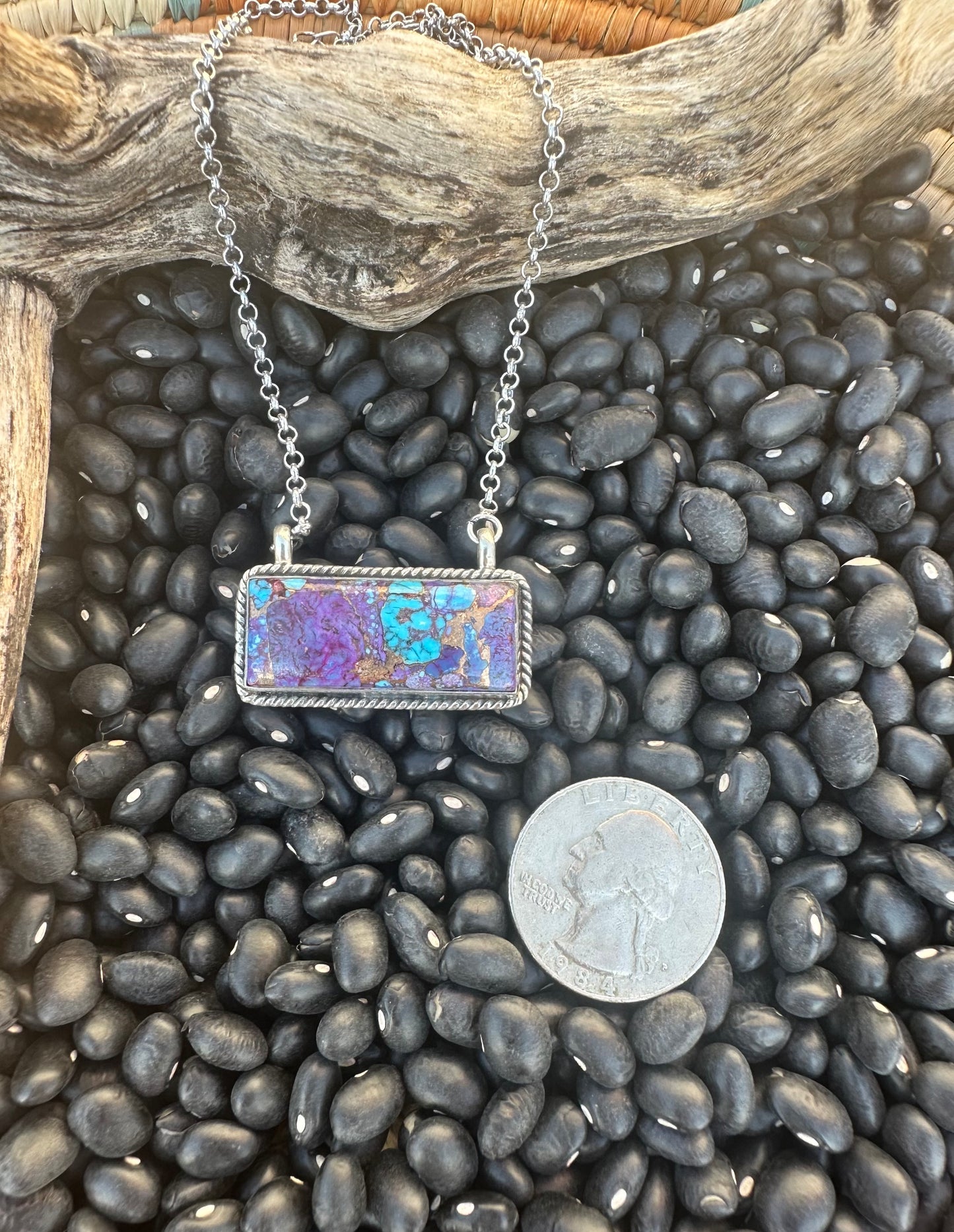 Purple Mojave Bar Necklace