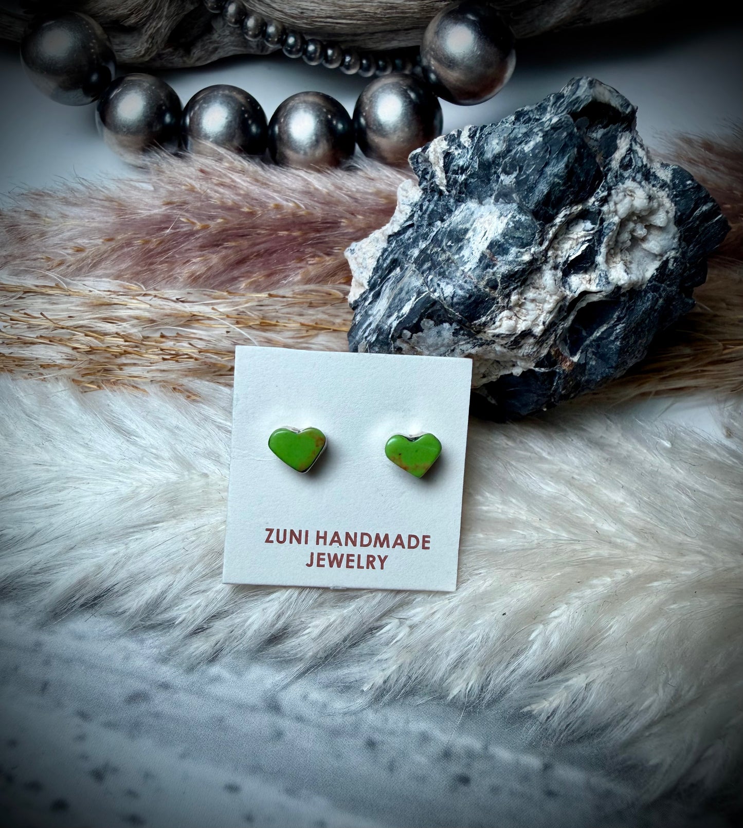 Zuni Heart Studs
