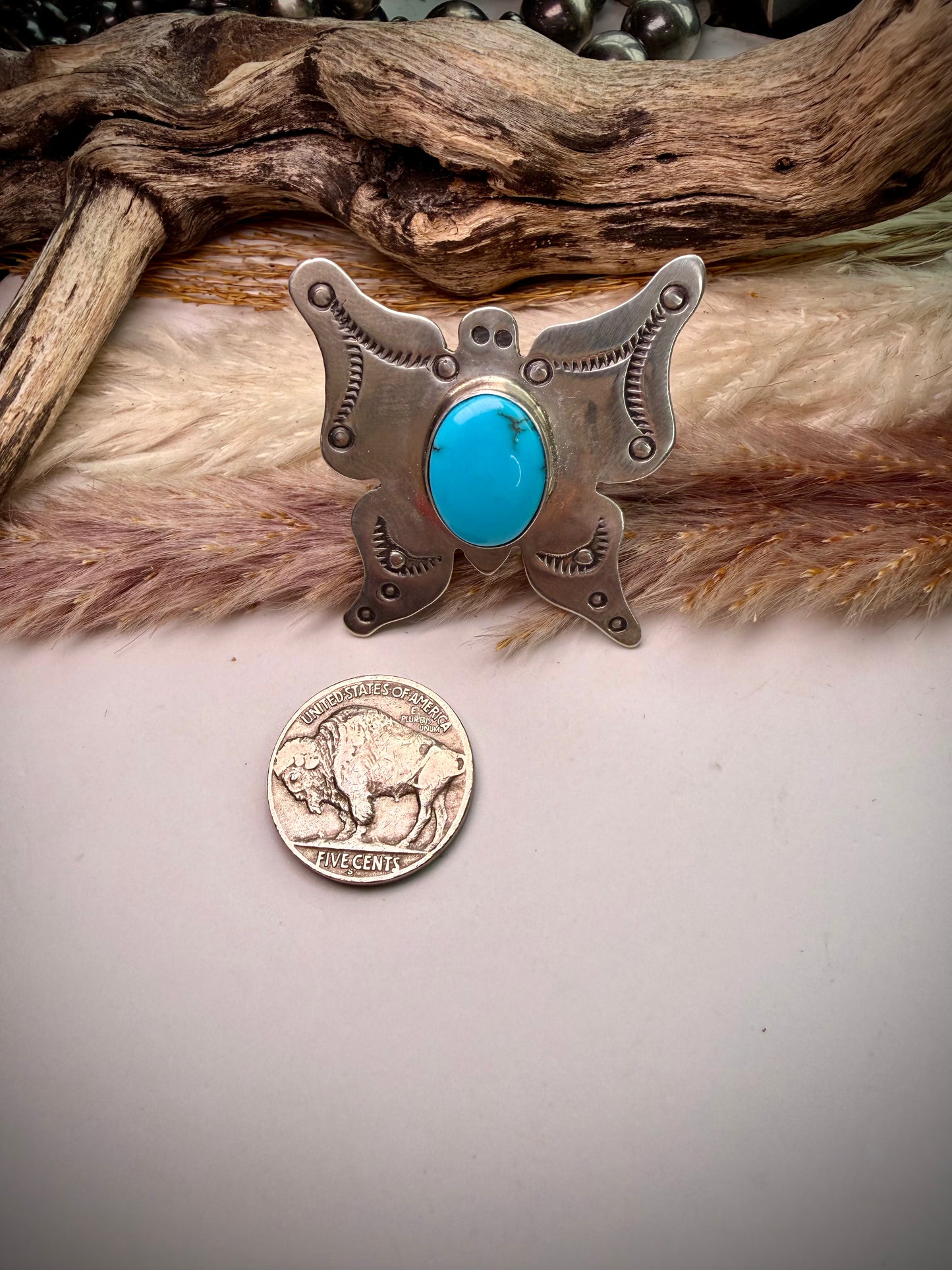 Prince Turquoise Butterfly Ring- Adjustable