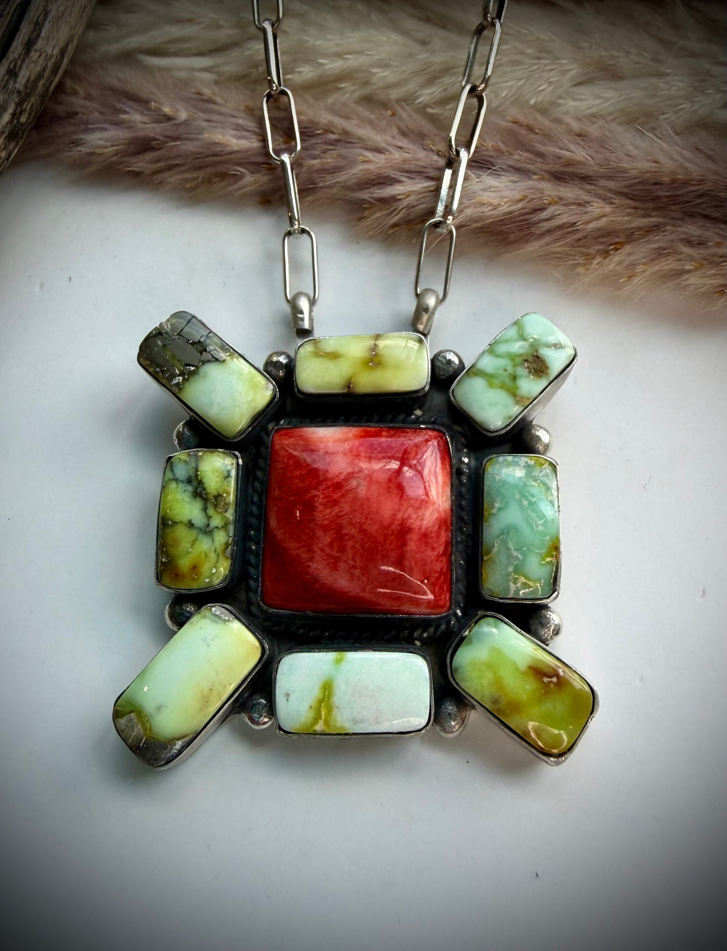 Palomino & Red Spiny Necklace