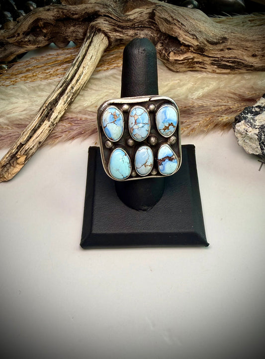 Six Stone Golden Hills Ring by Ella Peter- adjustable