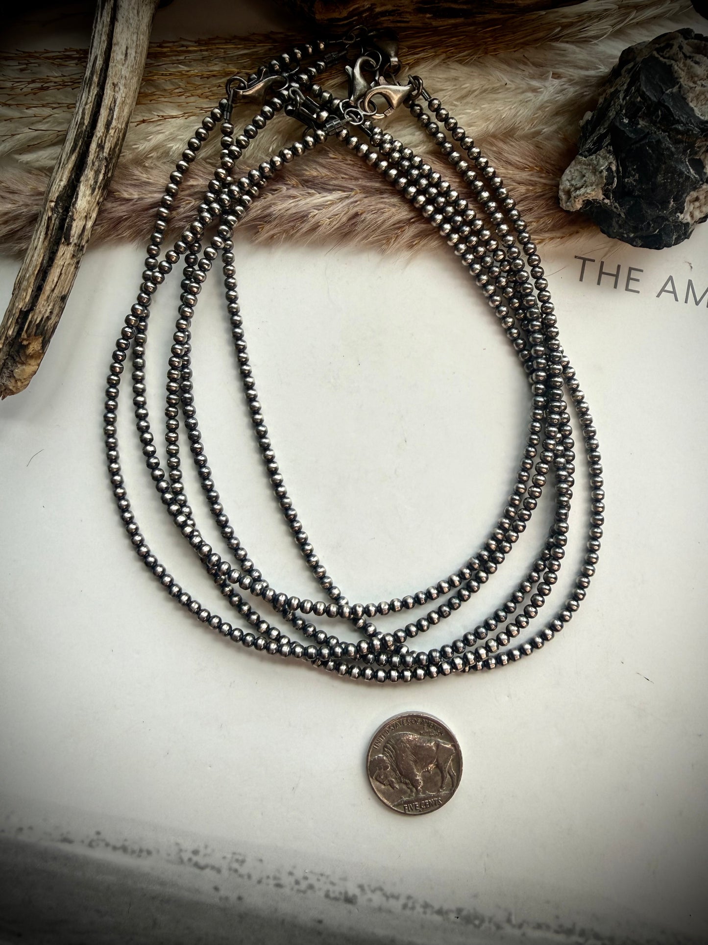14" 4mm Sterling Silver Pearl Necklace