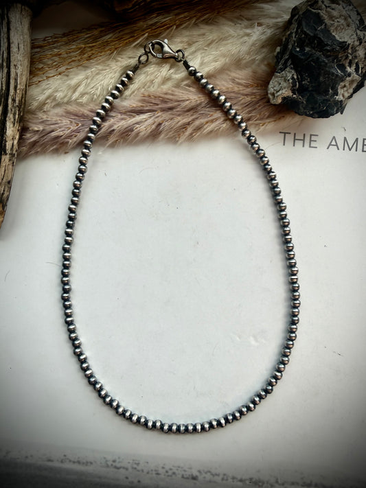 16" 4mm Sterling Silver Pearl Necklace