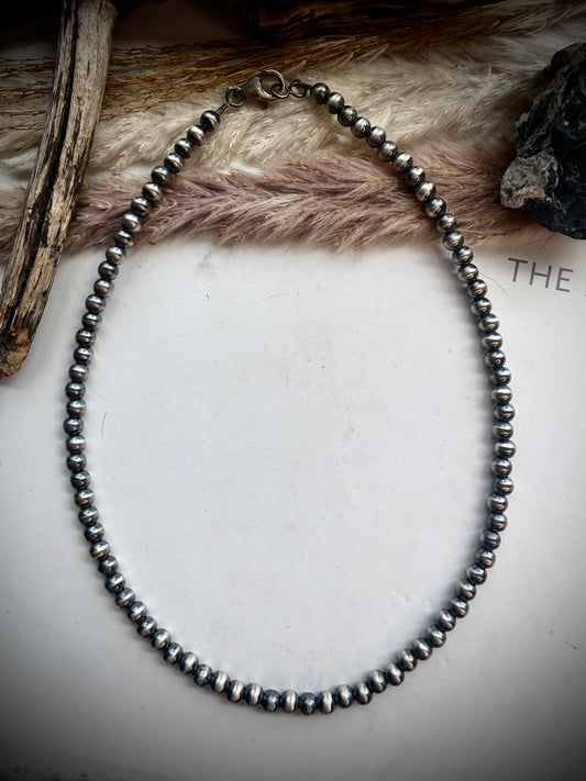 16" 5mm Sterling Silver Pearl Necklace