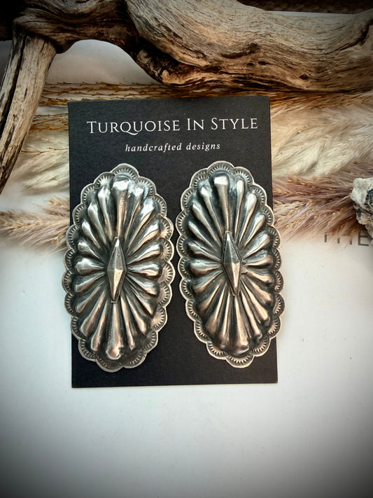 Rita Lee Silver Concho Earrings
