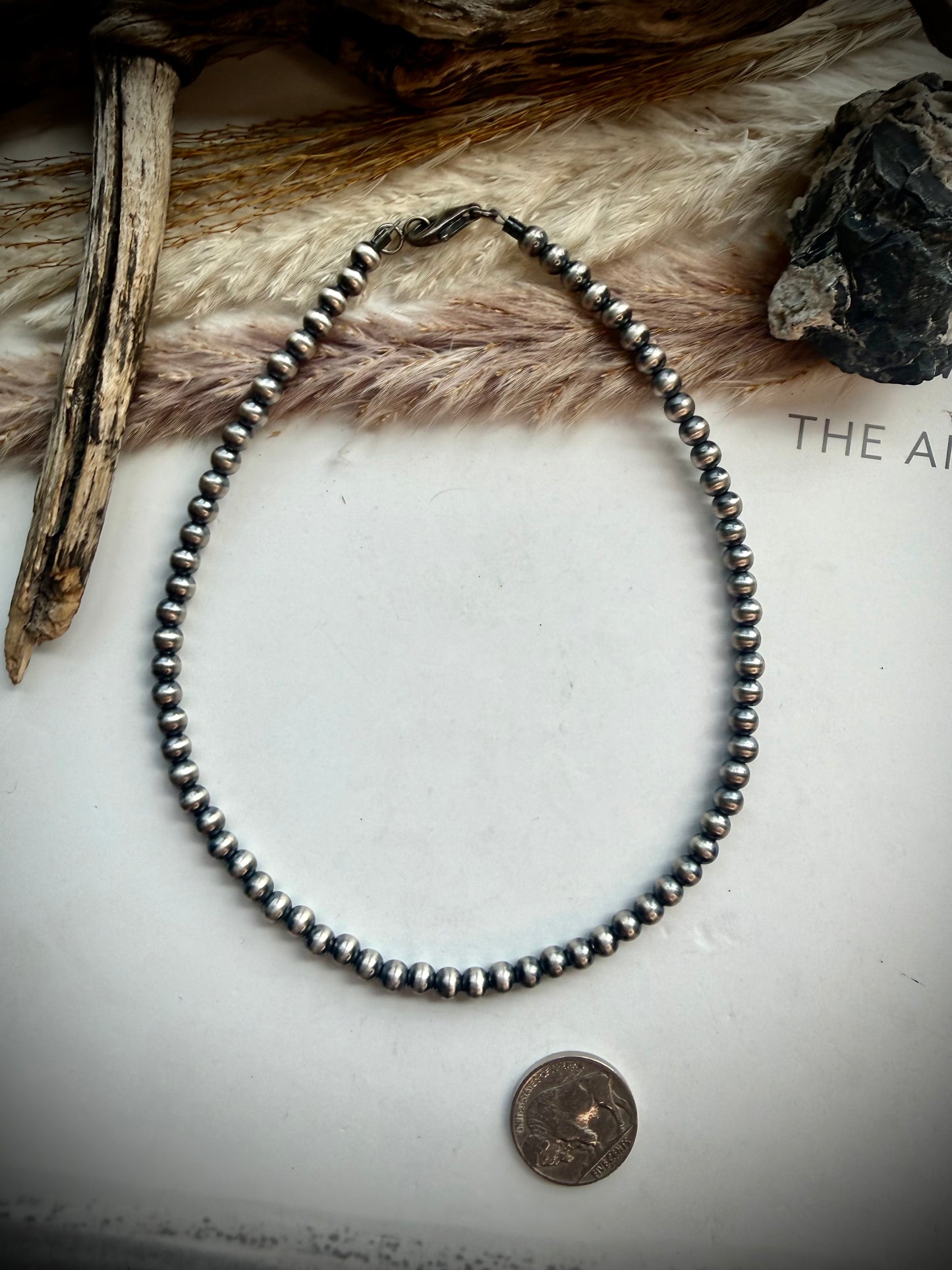 14" 5mm Sterling Silver Pearl Necklace