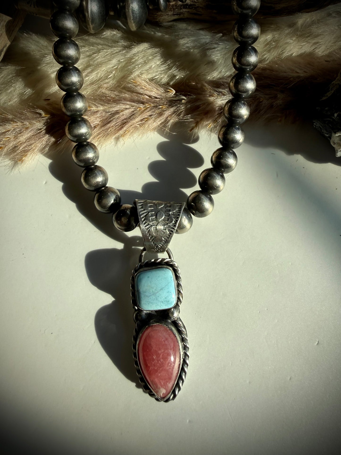 Rhodocrosite & Golden Hills Pendant by Boyd Ashley