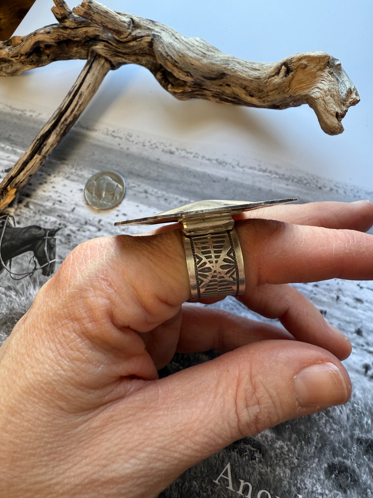 Leander Tahe Cross Ring- adjustable