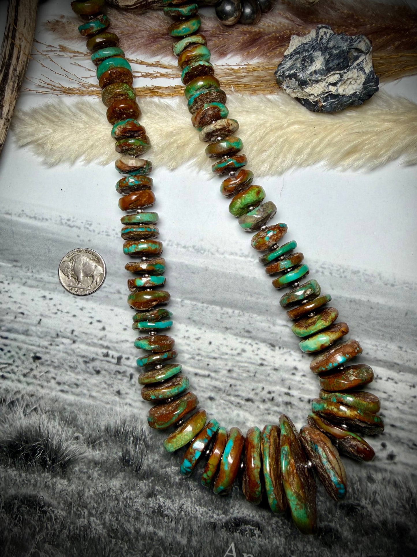Megan's Huge Graduated Royston Disc Necklace