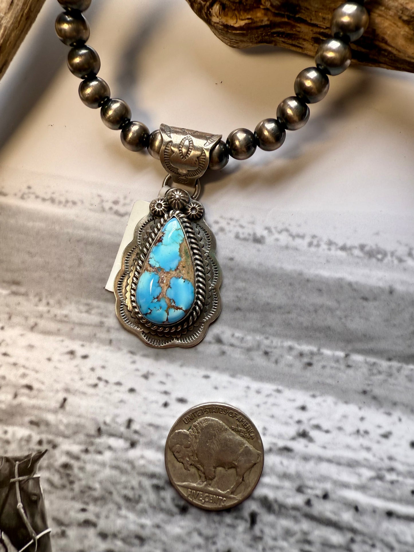 Feather & Stone Pendant