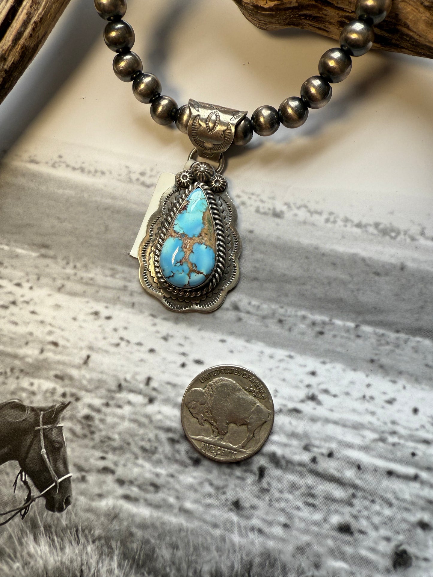 Feather & Stone Pendant