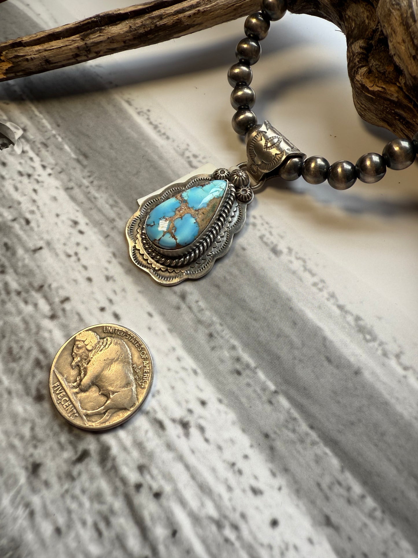Feather & Stone Pendant