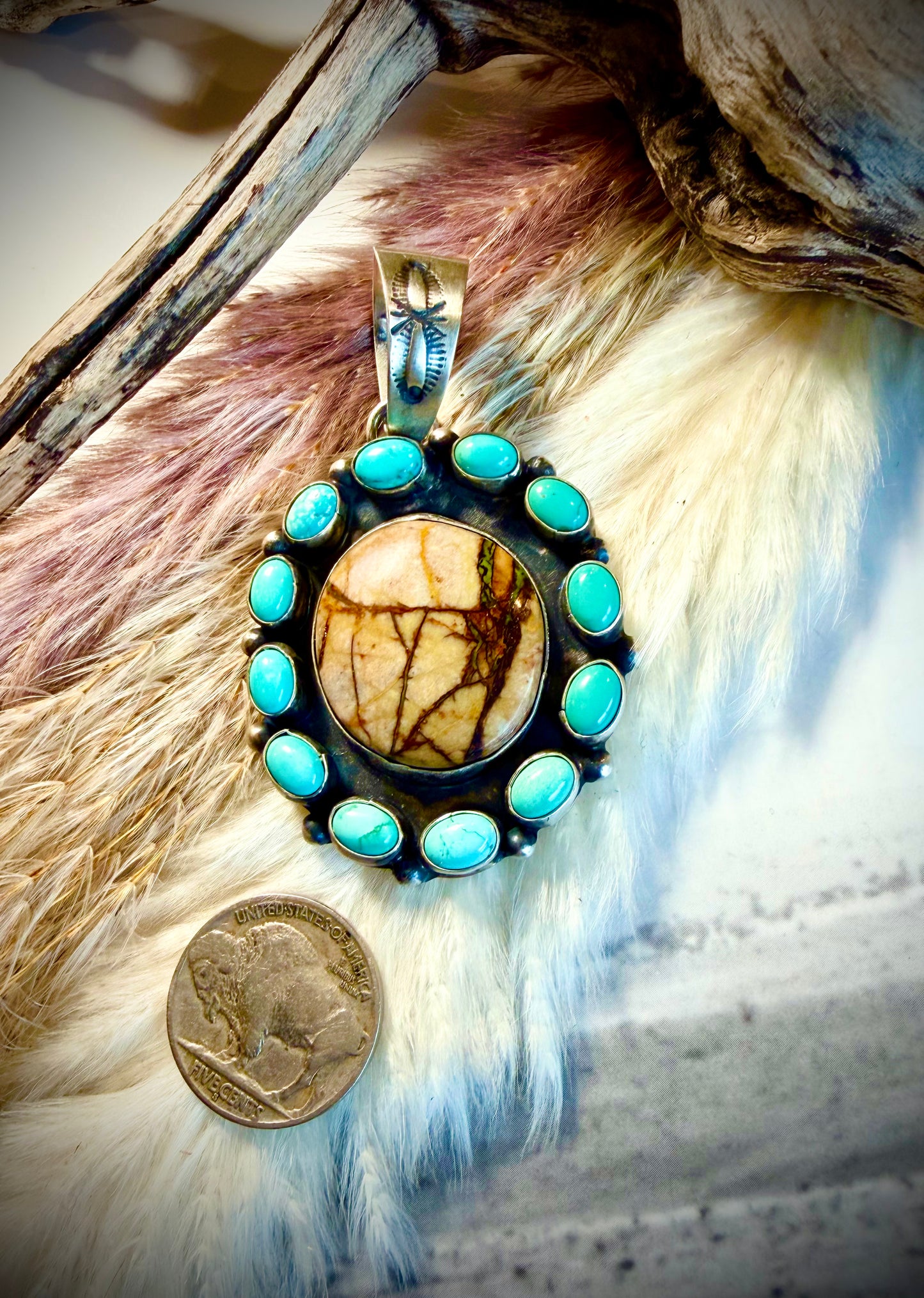 Ella Peter Boulder Turquoise Pendant