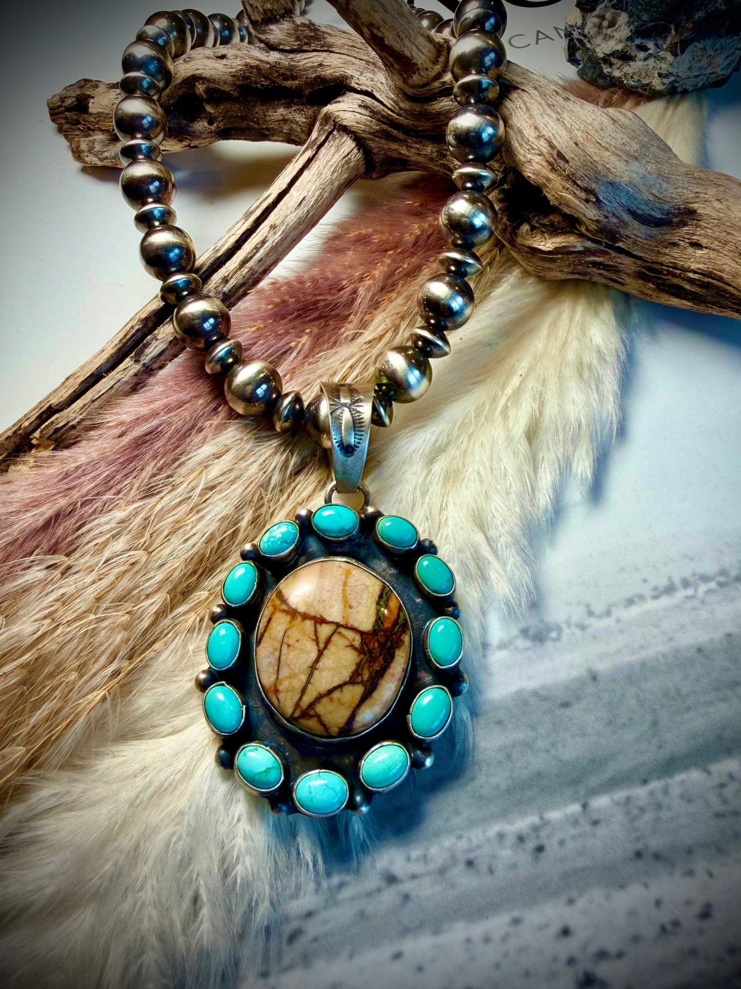Ella Peter Boulder Turquoise Pendant