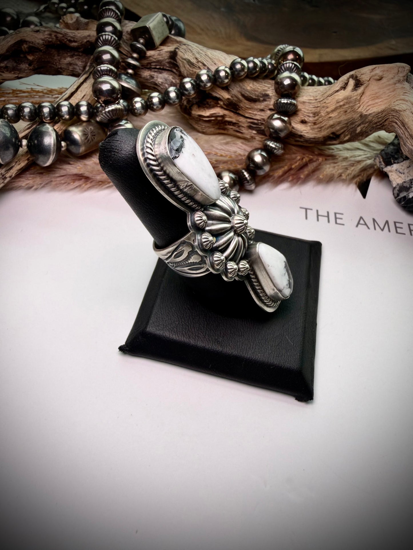 White Buffalo Crawler Ring- Size 8