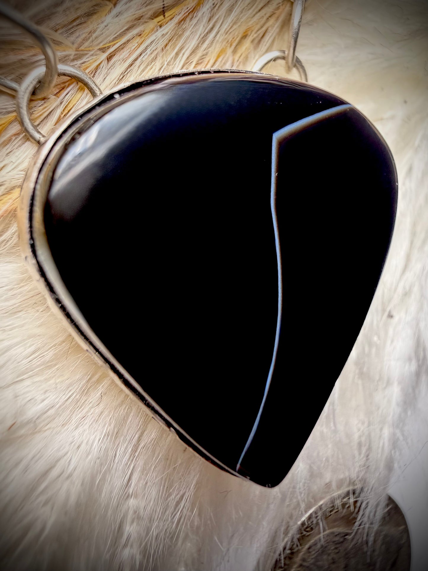 Obsidian "Lightning Bolt" Necklace