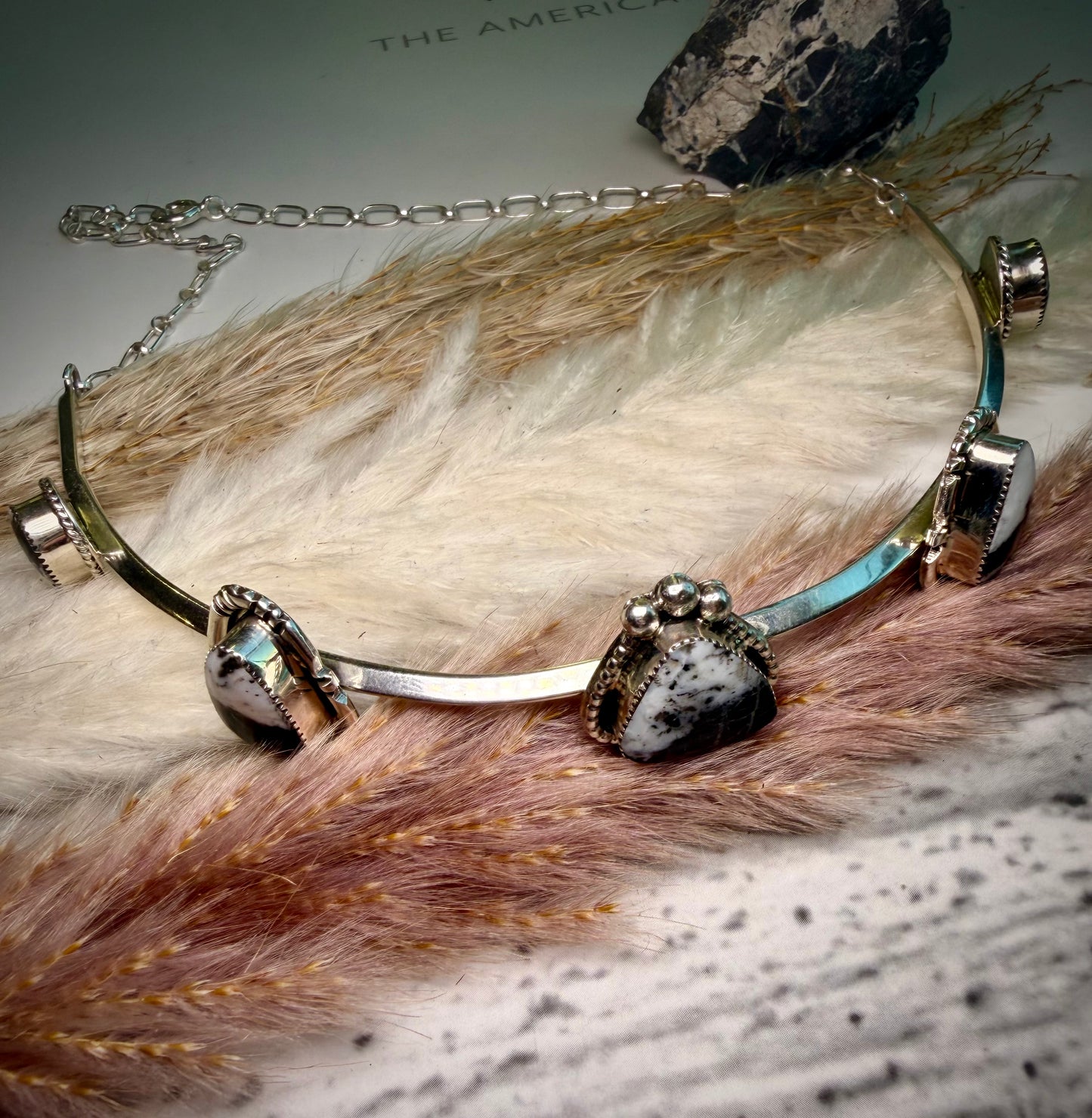 White Buffalo 5-Stone Choker Necklace By David Lopez