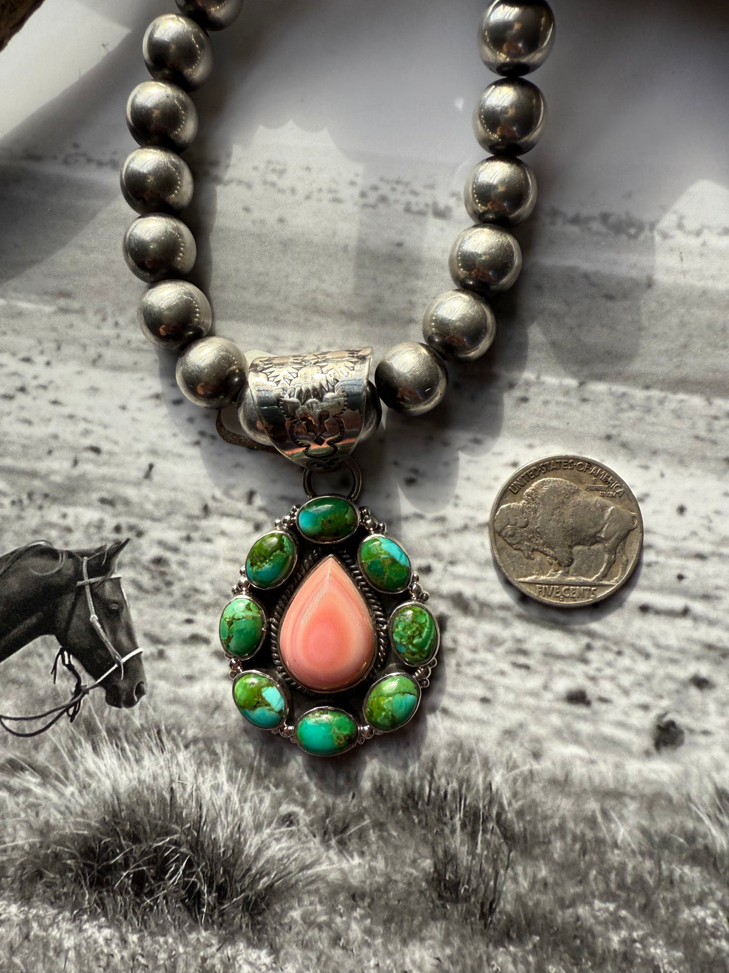 Sonoran Gold & Pink Conch Pendant
