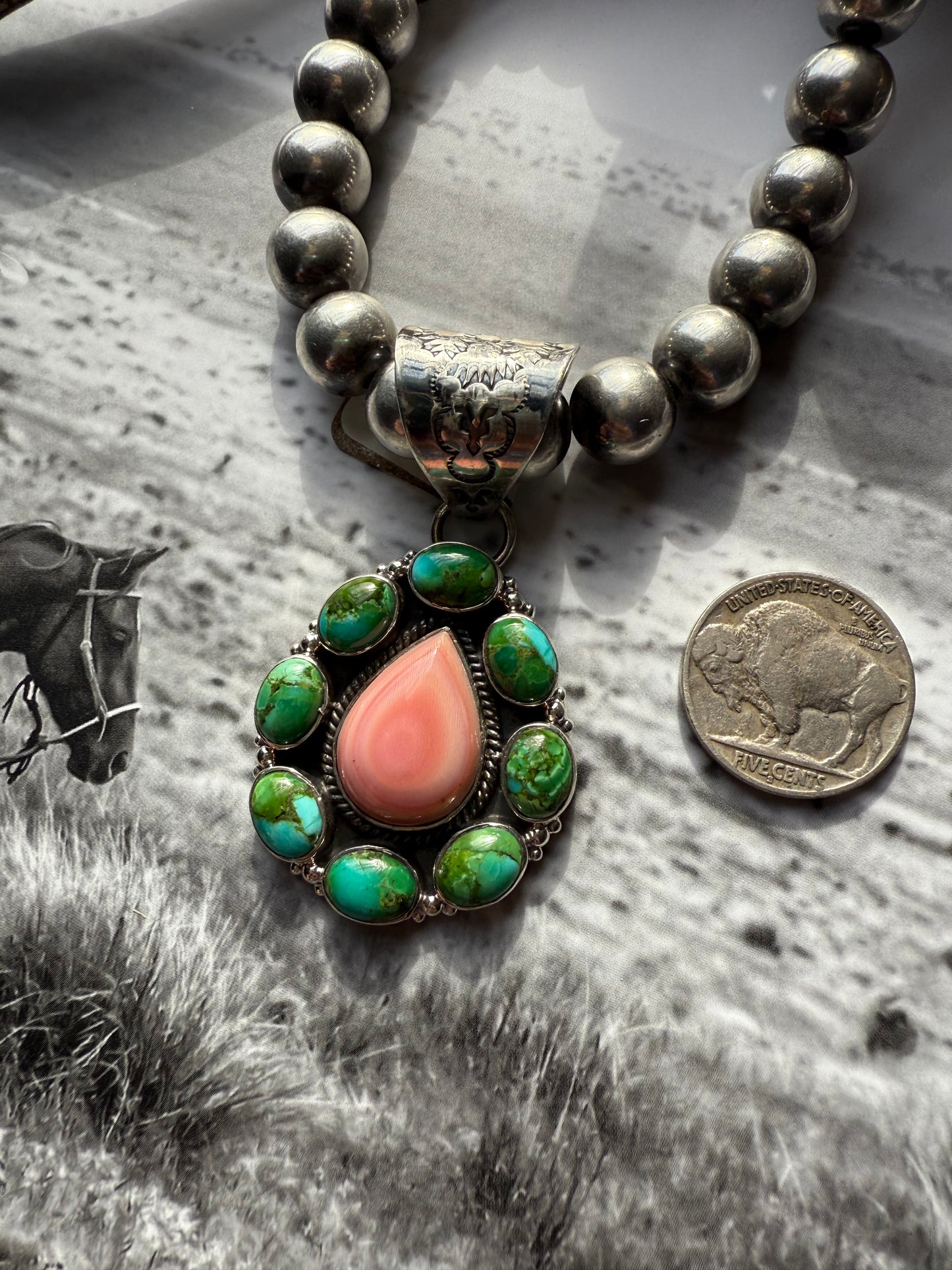 Sonoran Gold & Pink Conch Pendant