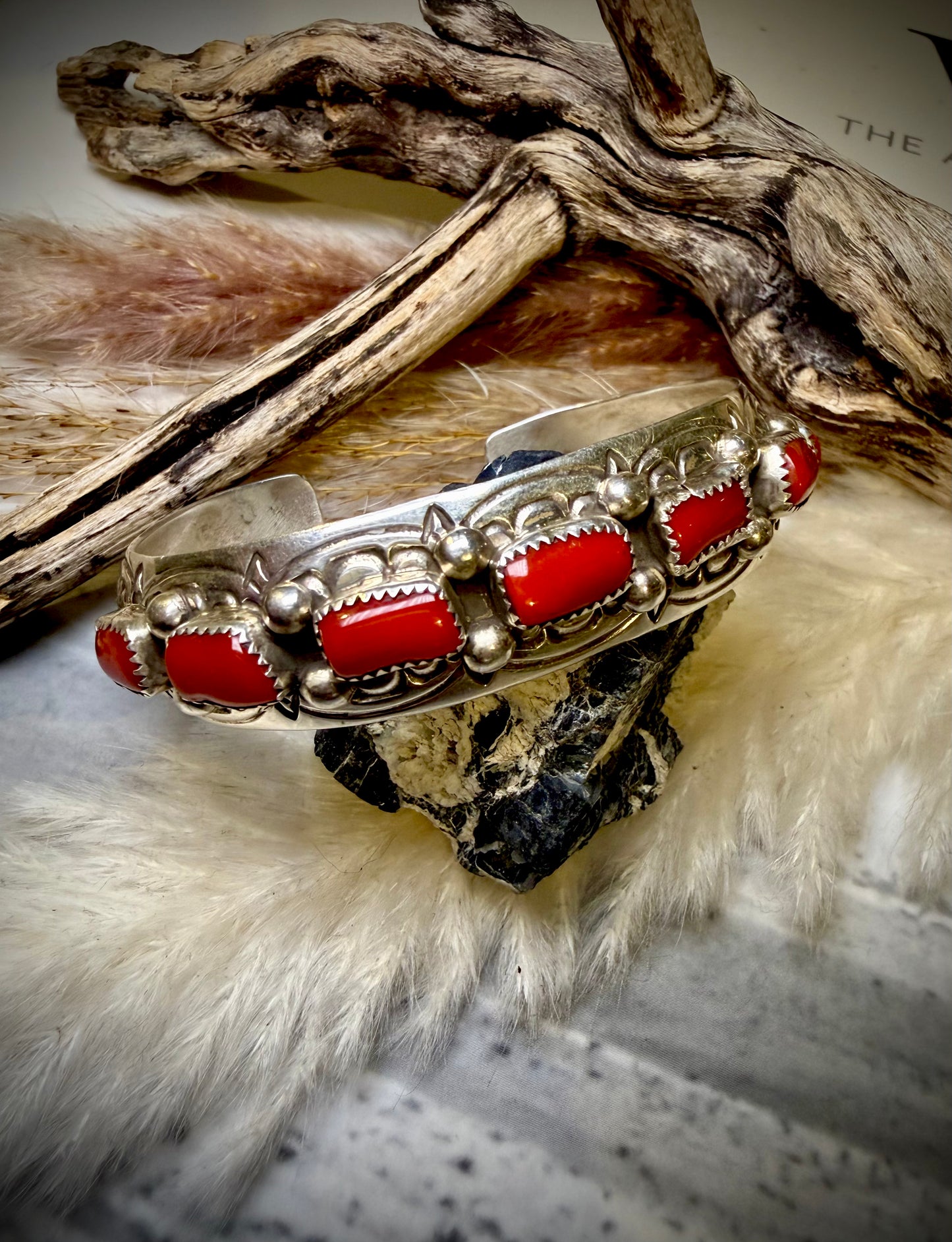 Red Coral Grace Silvers Cuff