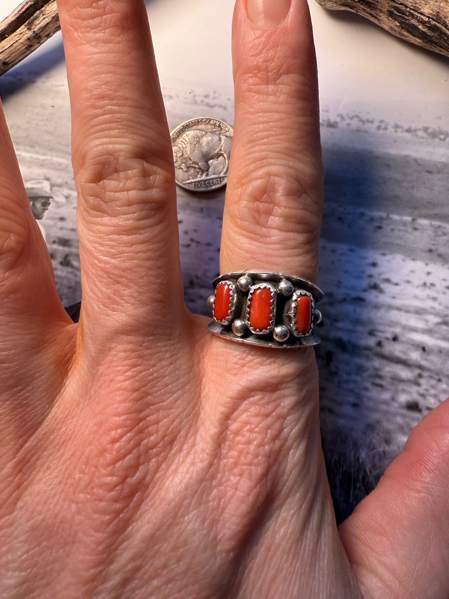 Reed Charley Red Coral Ring