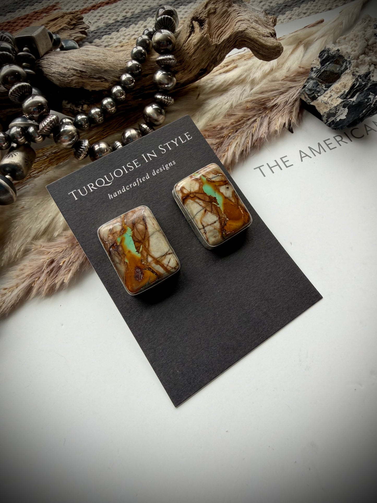 Rectangle Royston Ribbon Earrings