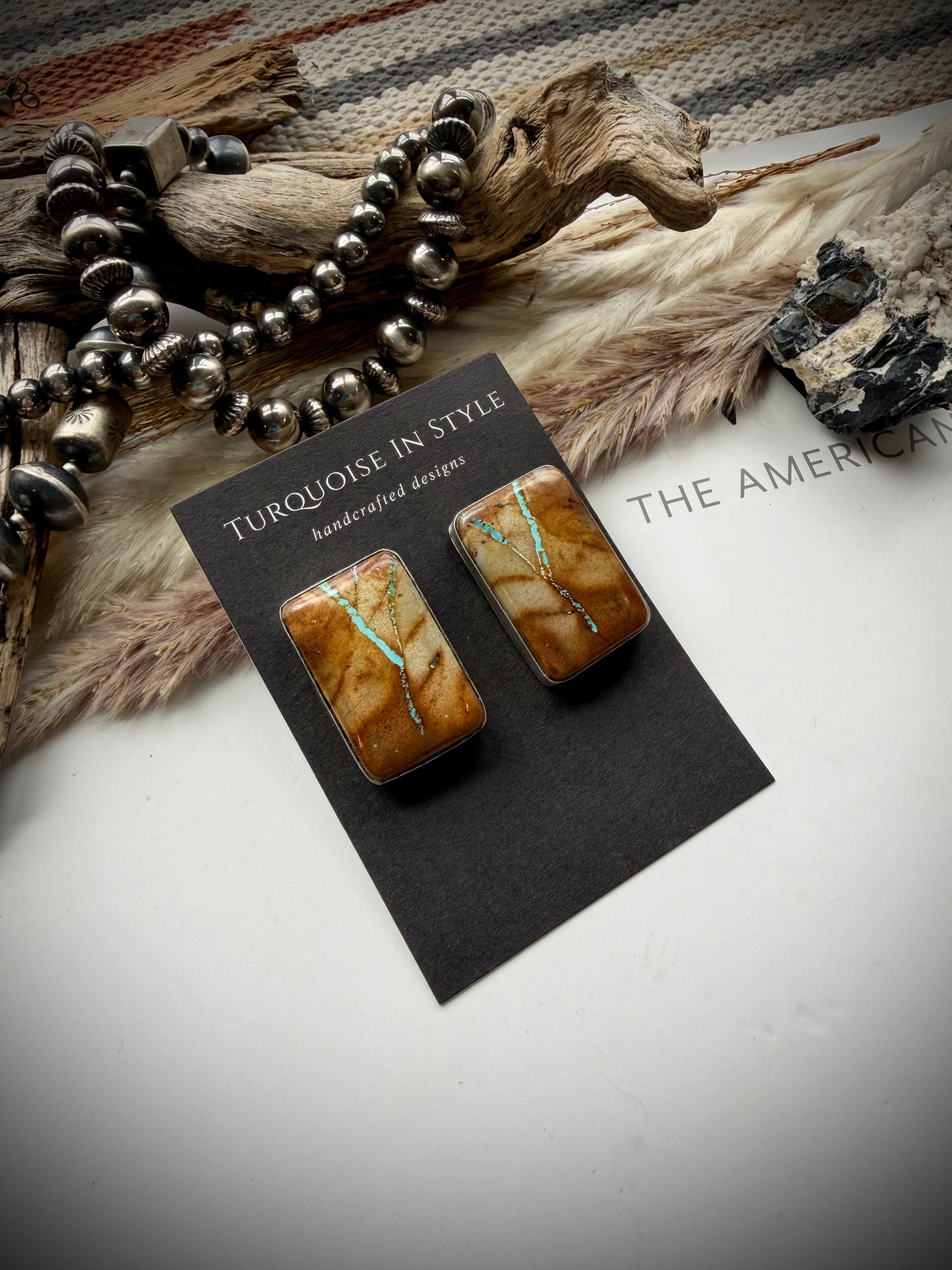 Large Royston Ribbon Rectangle Earrings
