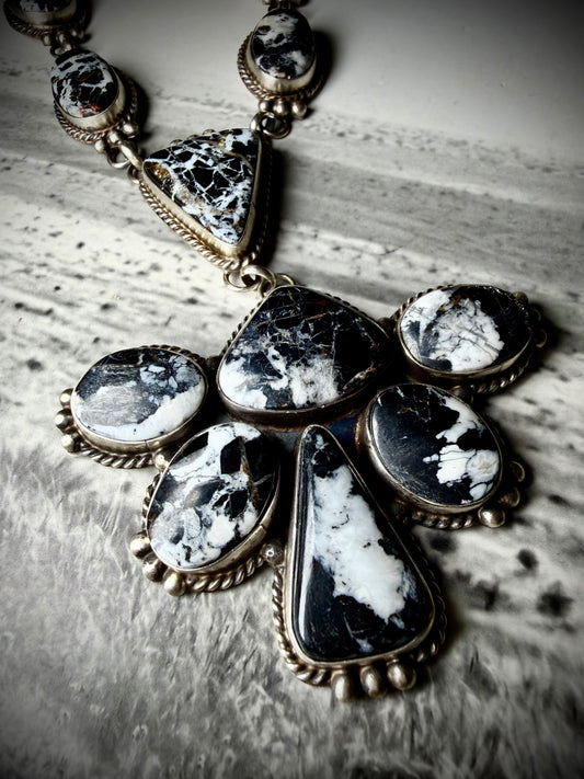 White Buffalo Lariat with Matching Earrings Set