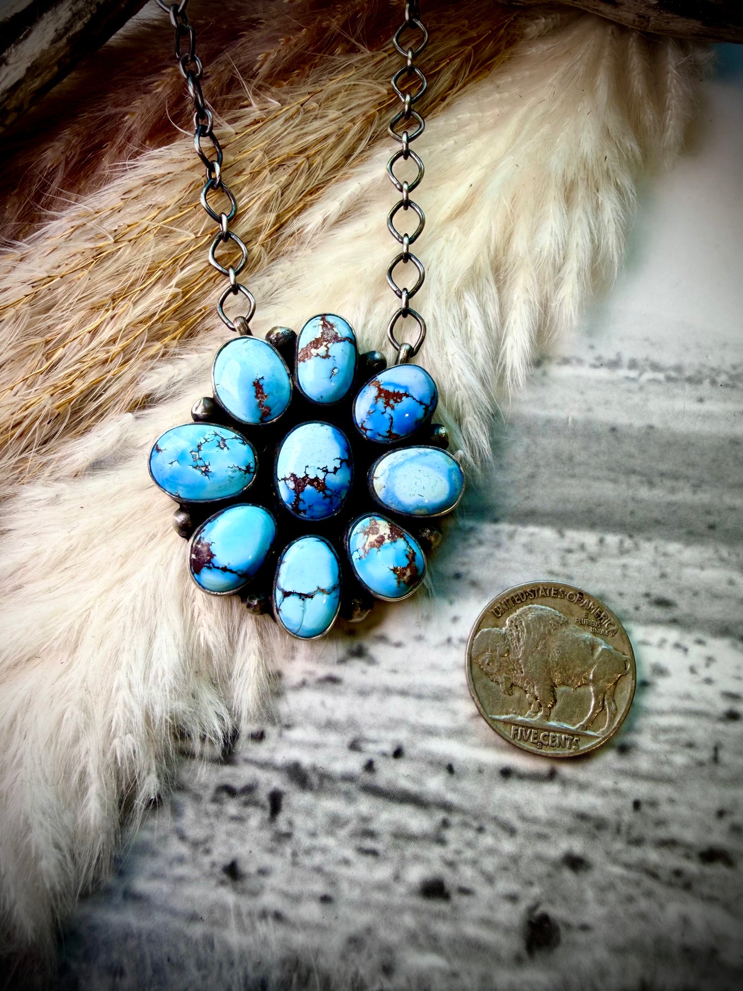 Gorgeous Golden Hills Cluster Necklace