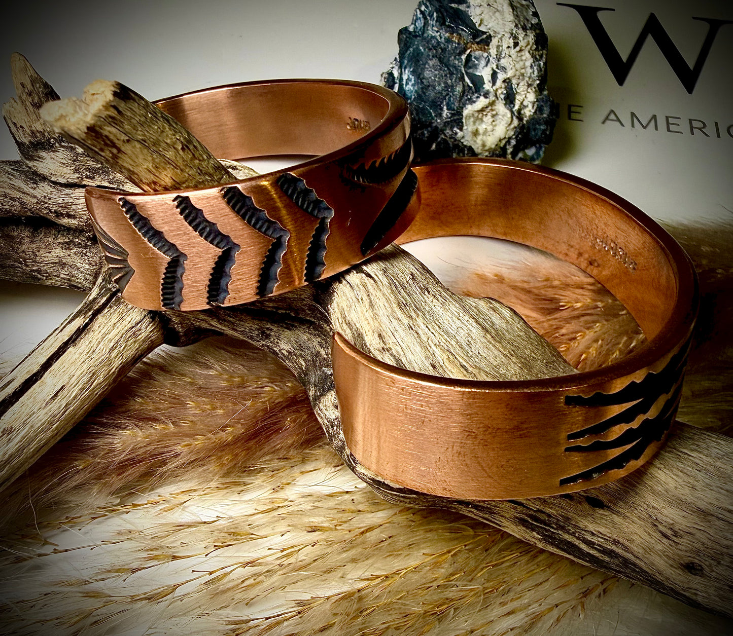 Wide J.Tahe Stamped Copper Cuff