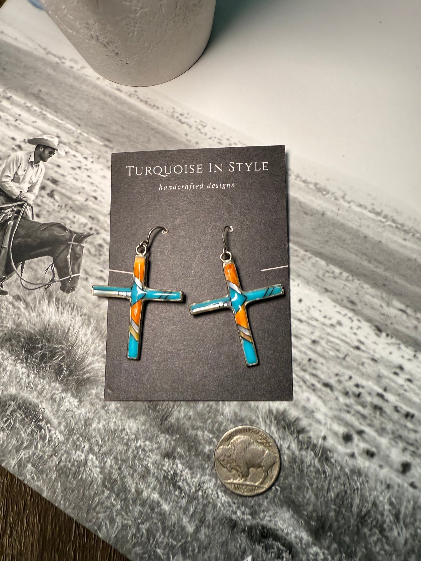 Inlay Cross Dangles
