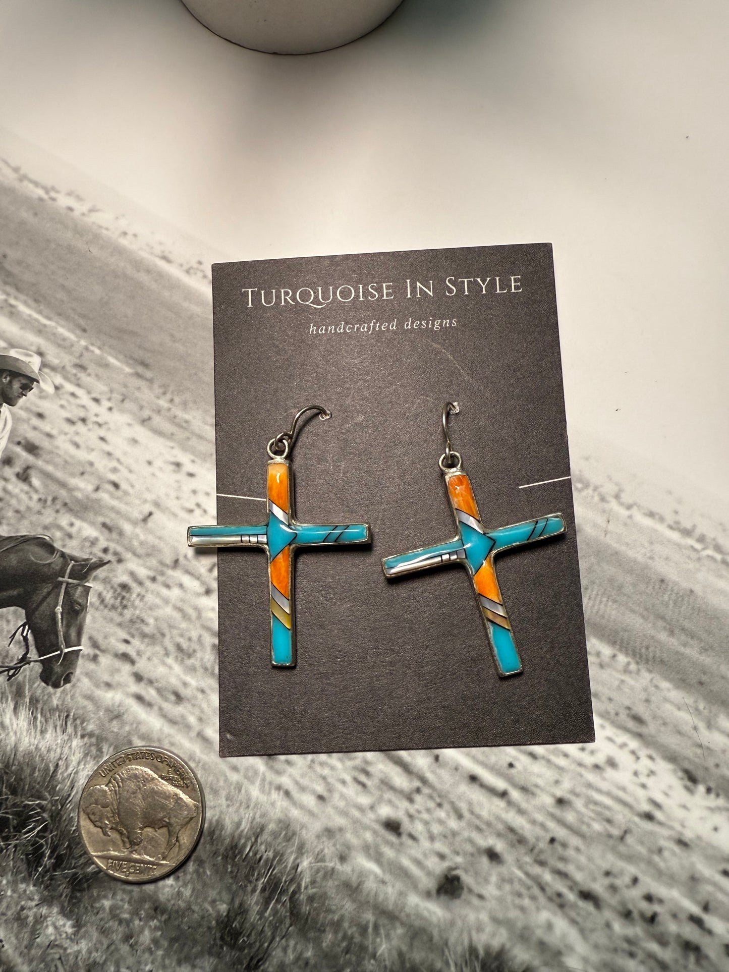 Inlay Cross Dangles
