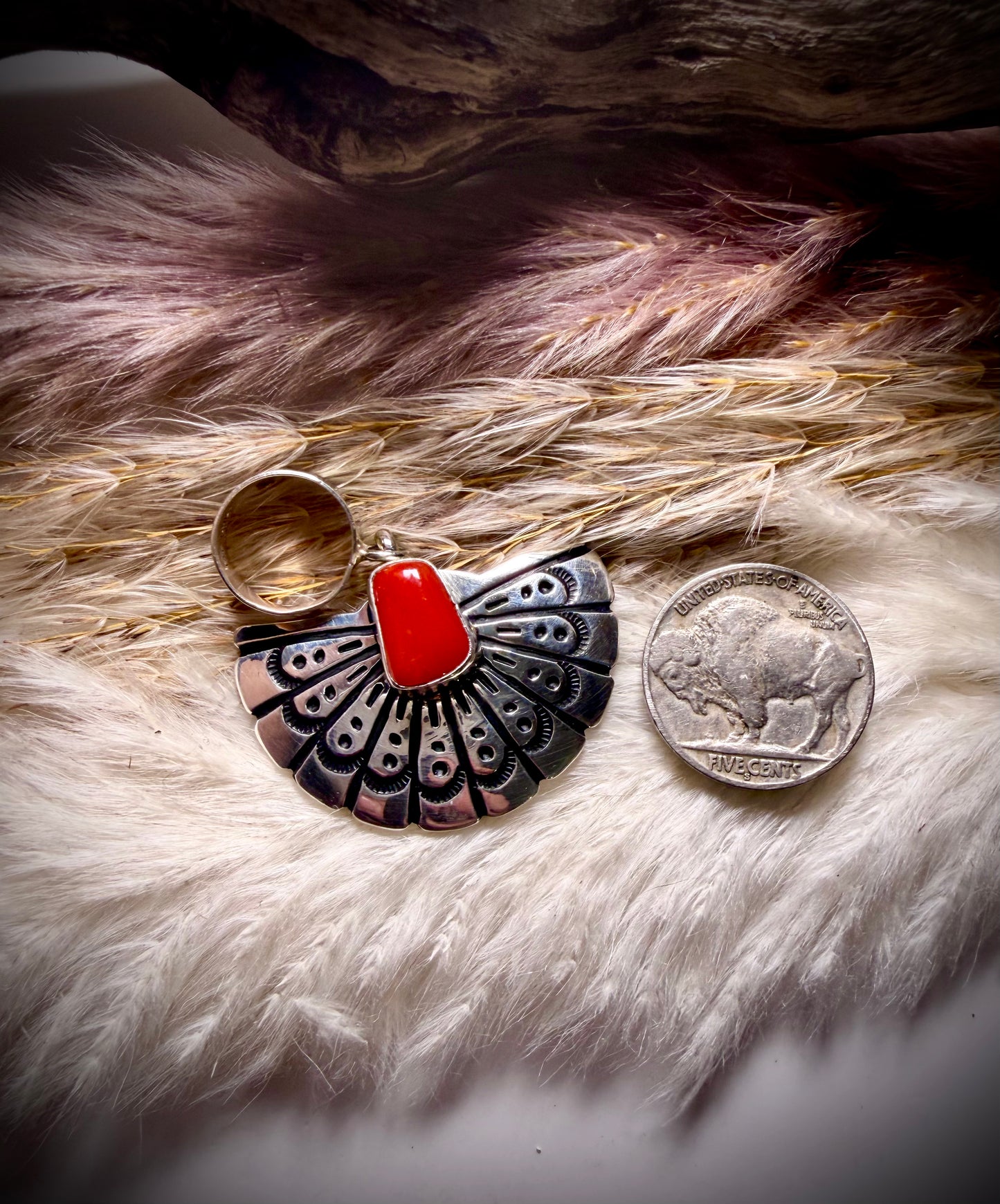 TR Singer Red Coral Pendant