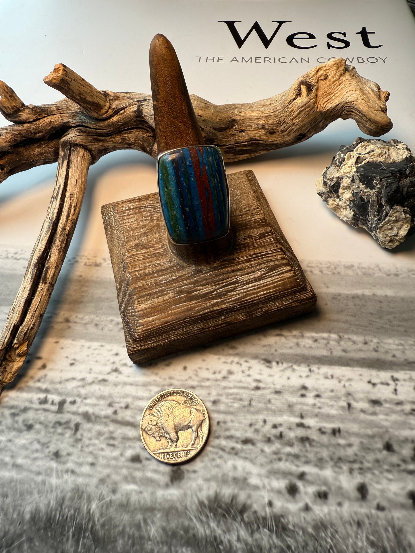 Rainbow Calsilica Ring