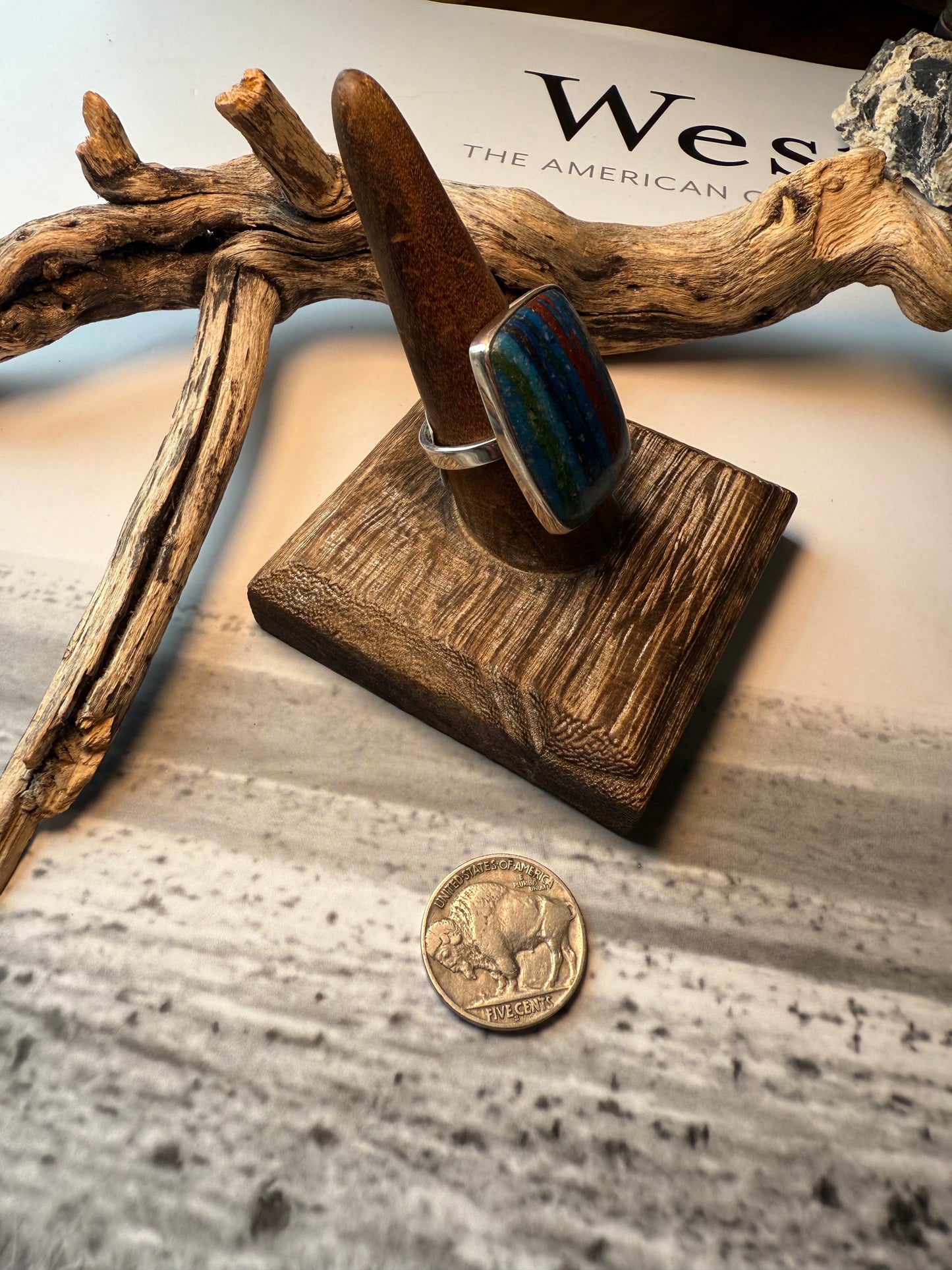 Rainbow Calsilica Ring