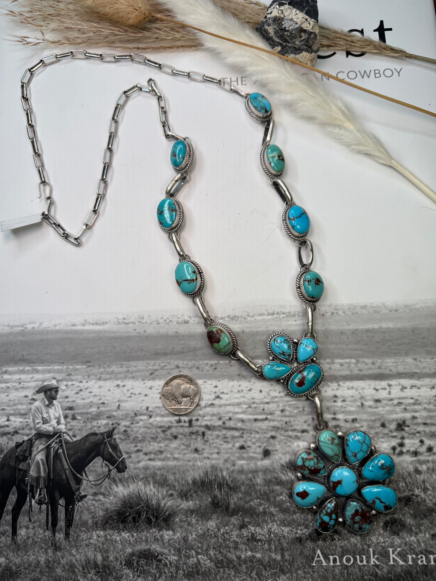 Show Stopping, Stunning, Prince Turquoise Lariat by T.Nez