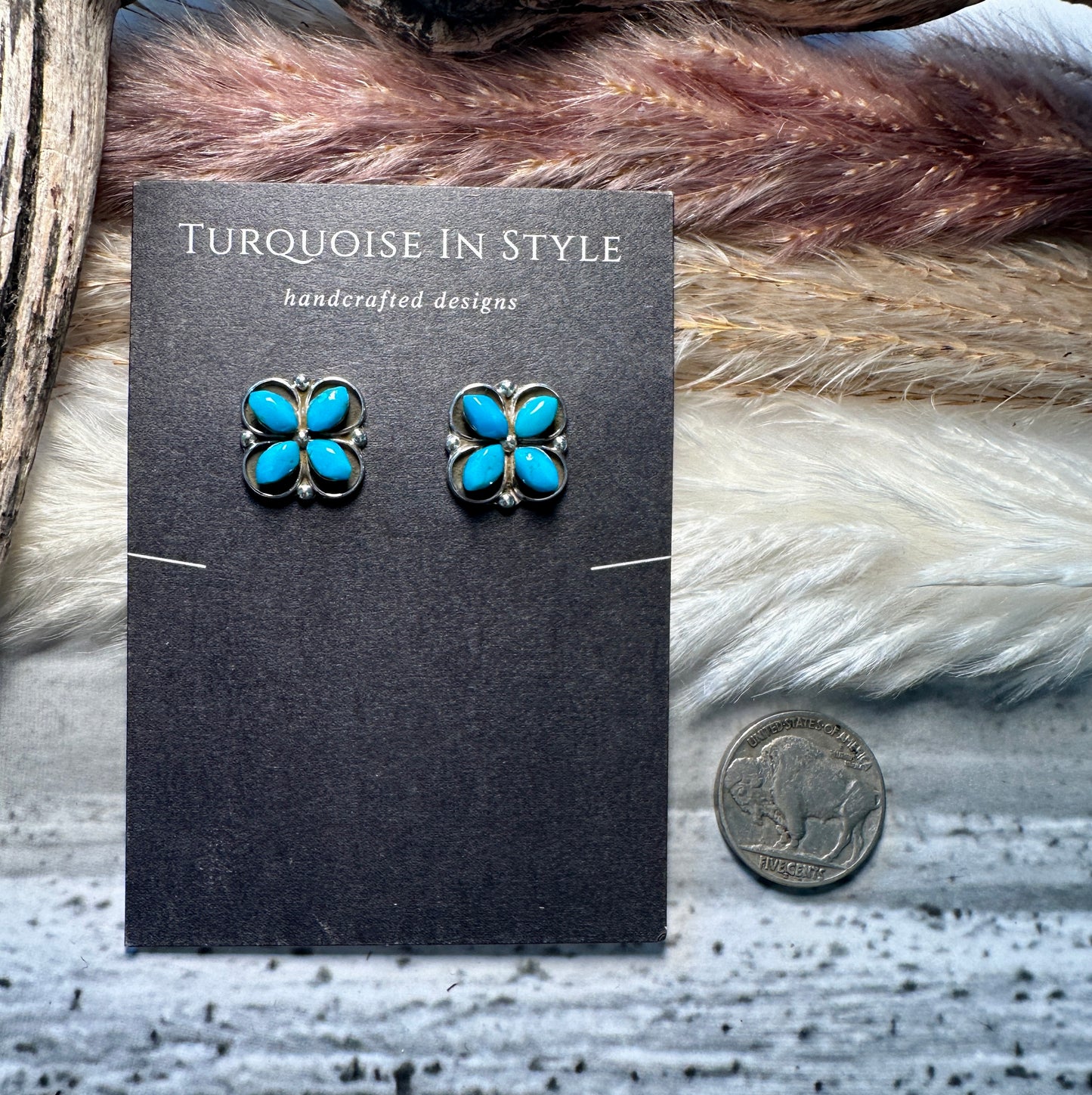 Kenneth Natewa Turquoise Studs