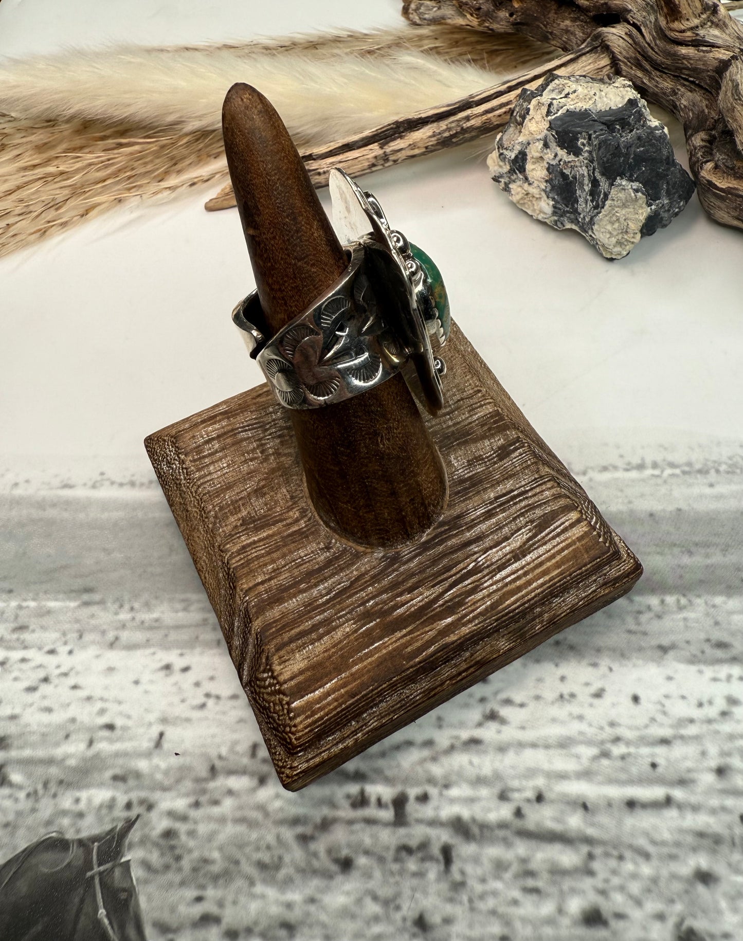 Royston Thick Adjustable Ring Green