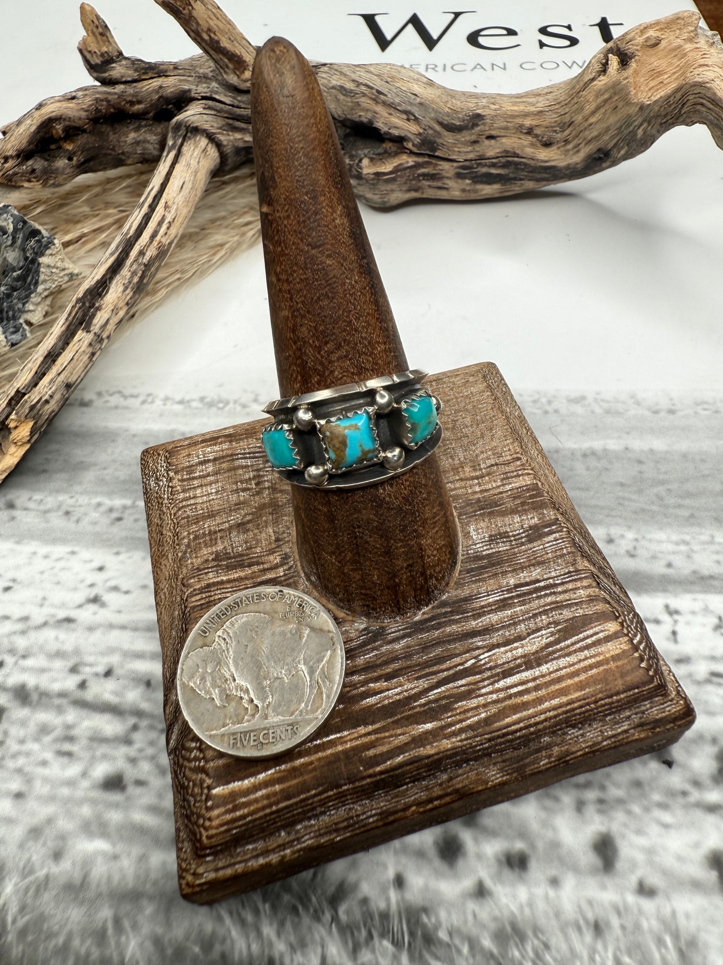 Reed Charley Three Stone Turquoise Ring