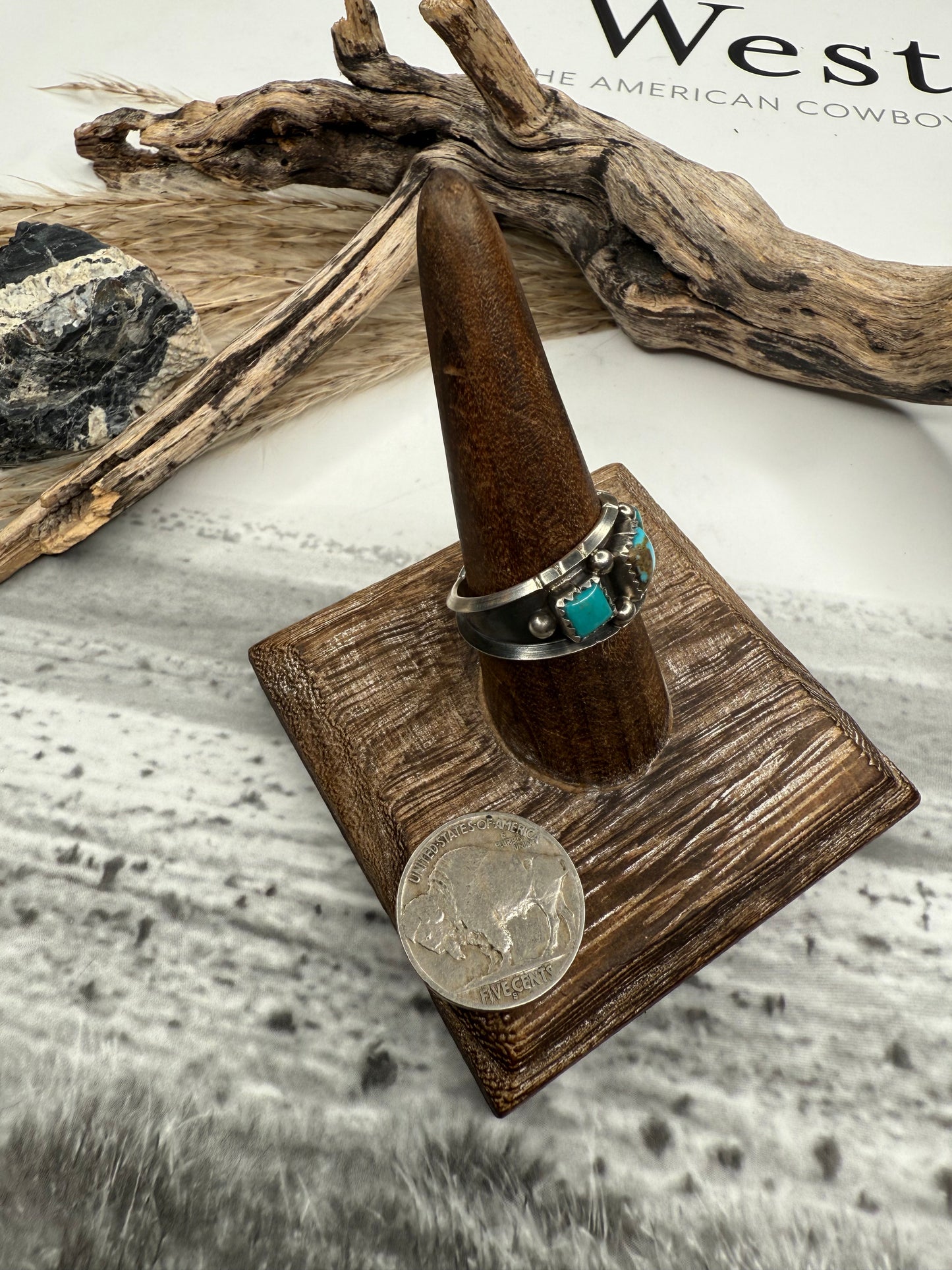 Reed Charley Three Stone Turquoise Ring